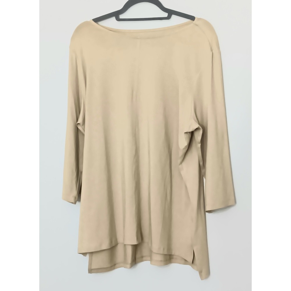 Denim & Co Essentials Top Women's Size XL So Soft Jersey Boat Neck Blouse Preown